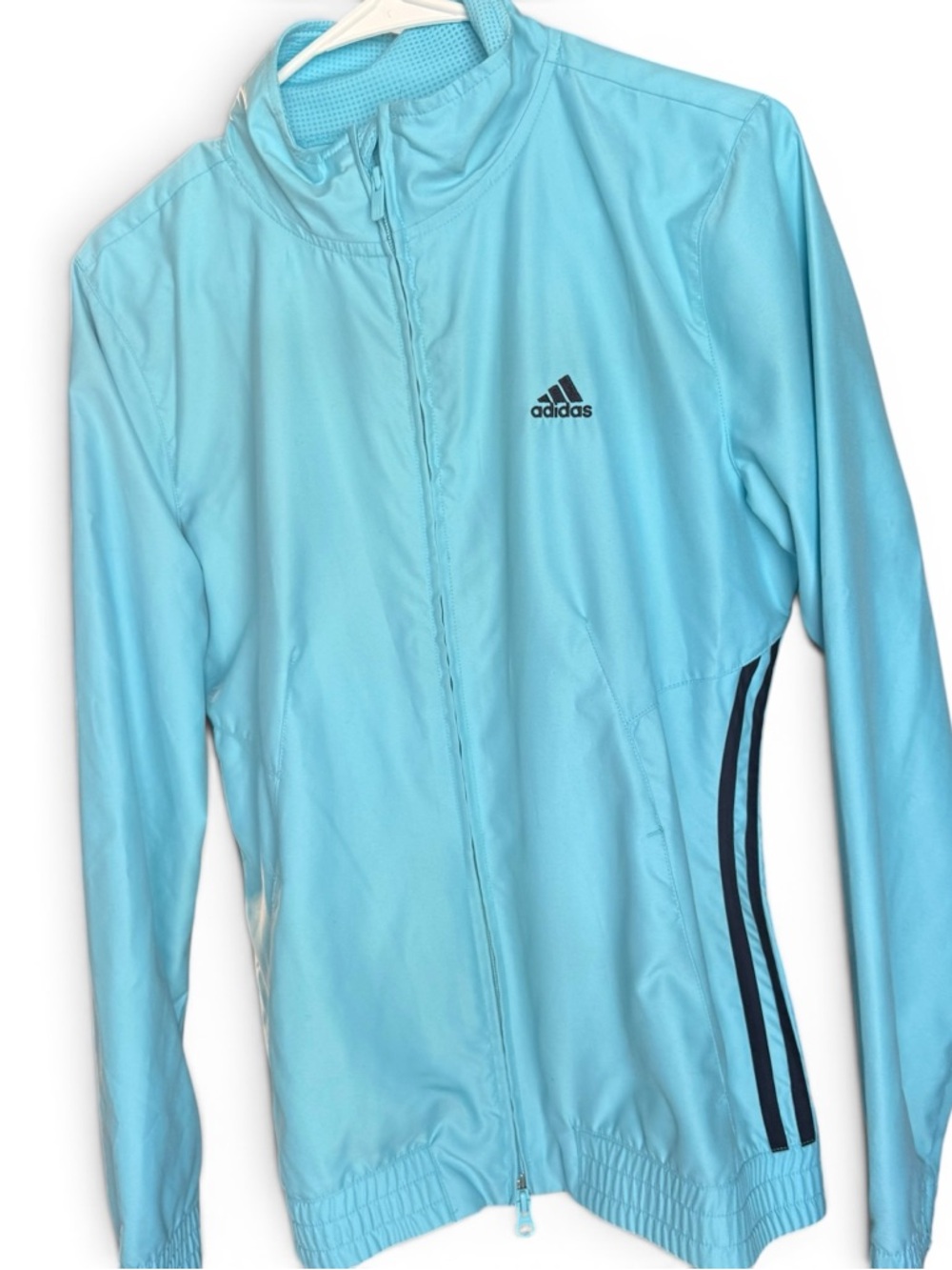 adidas Aqua Blue Full-Zip Athletic Jacket Size Medium